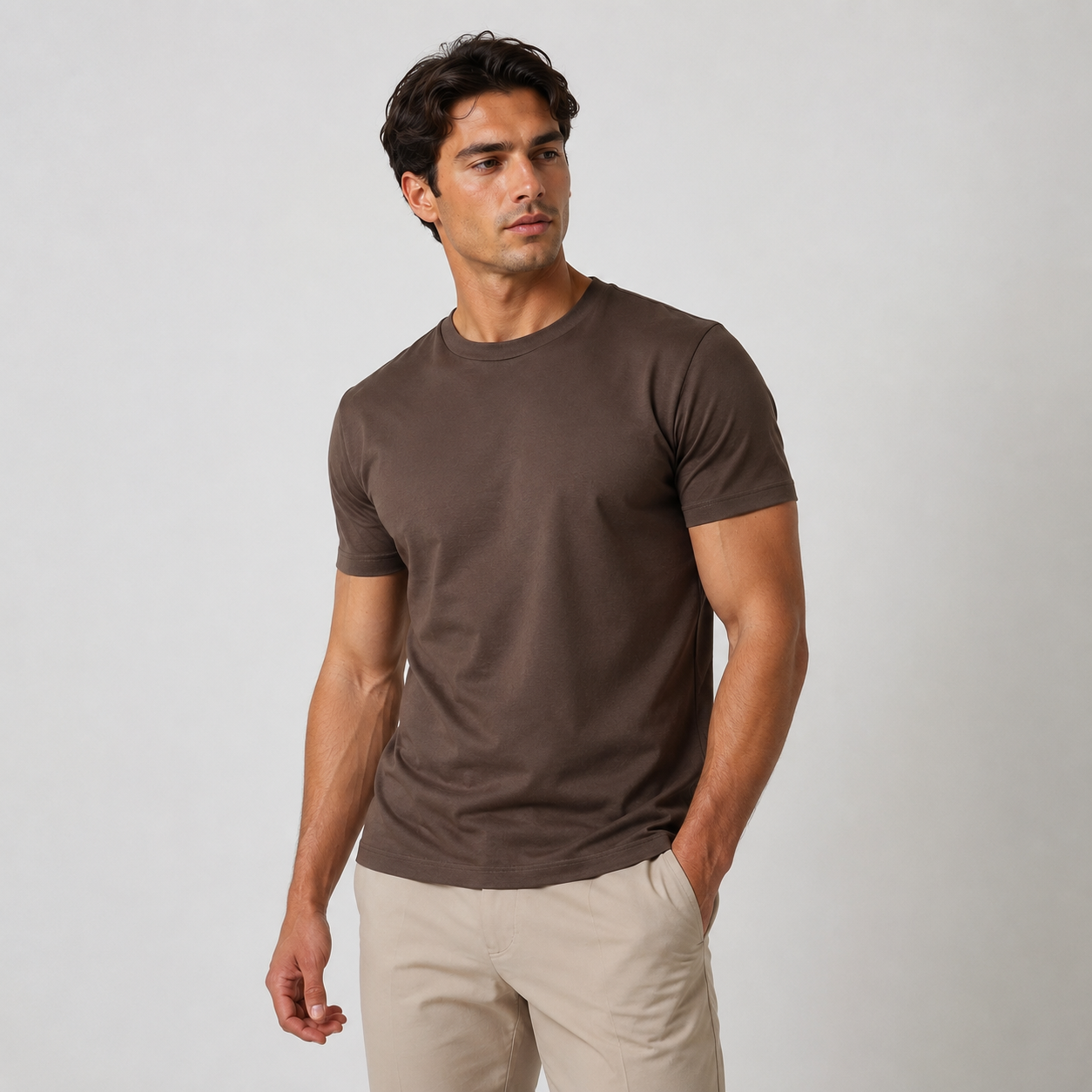 OM | Brown Mercerized T-shirt